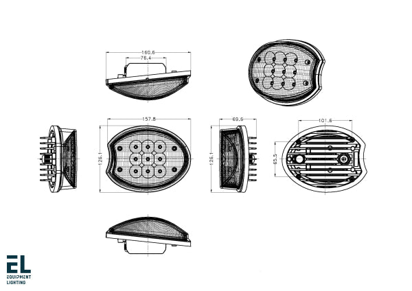 45W Led Headlight Flood Beam Lh El42351